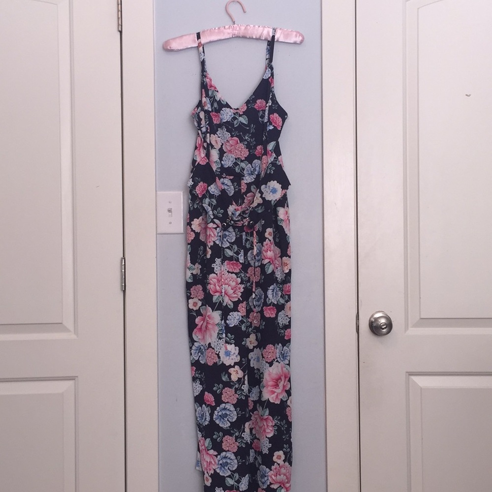 Blue Floral Jumpsuit